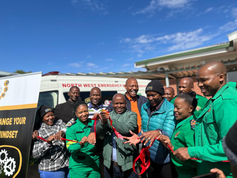 Bakgatla Platinum mine in Support of the health department with Ambulance and Medical Equipment to Mogwase Community Health Center