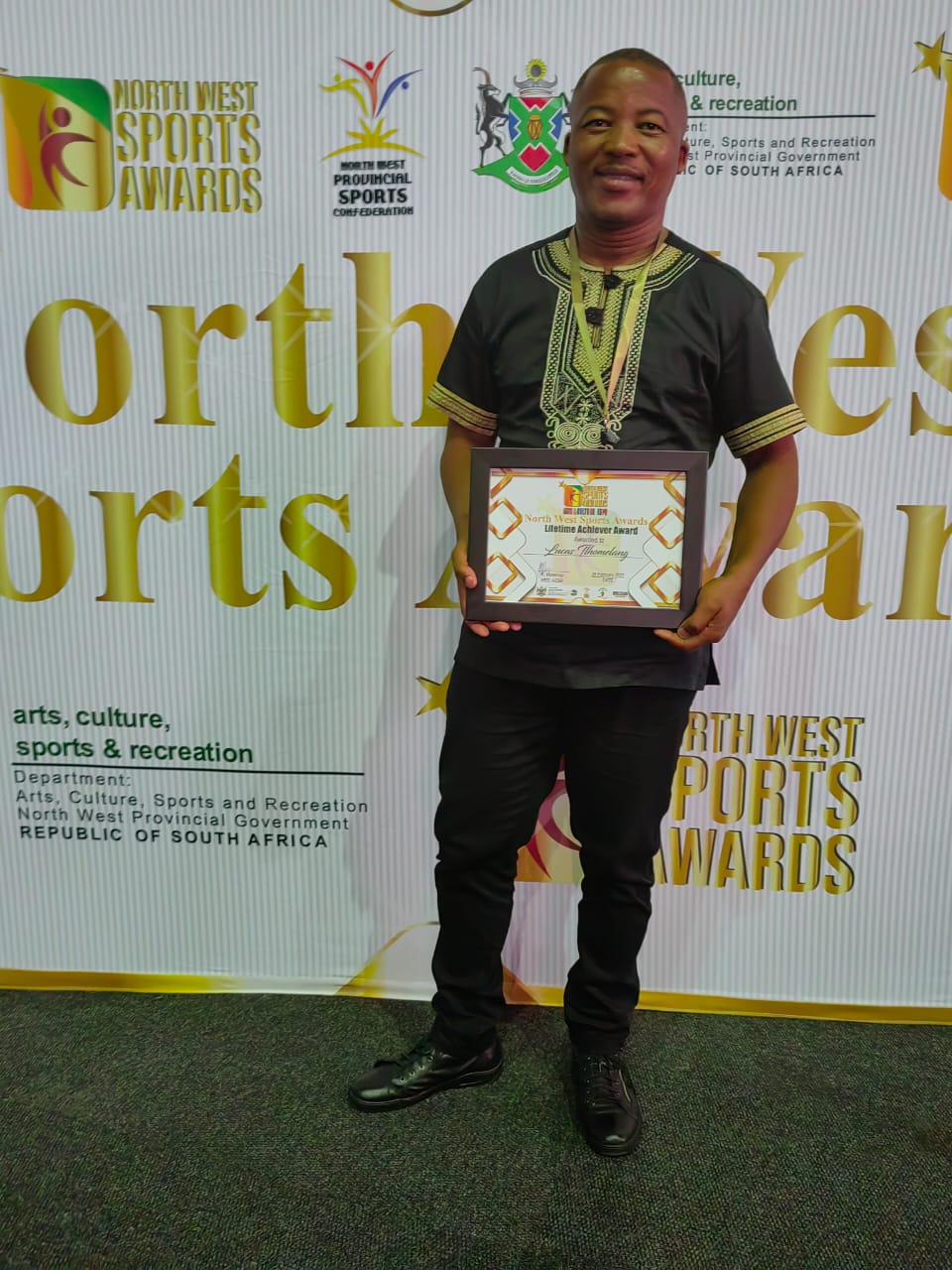 Lucas Tlhomelang was recently honoured by the Department of Sports Arts and Culture