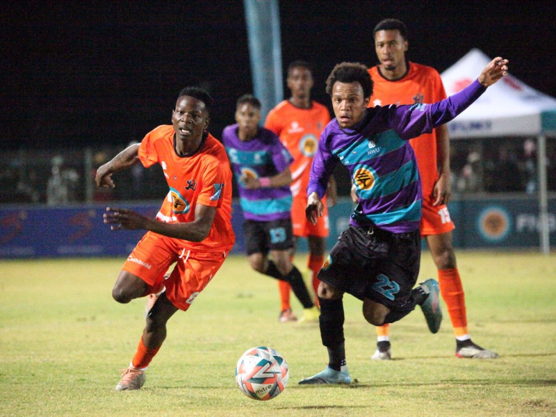NWU player Lesego Motsepe during a Varsity Football game against UJ at NWU Stadium